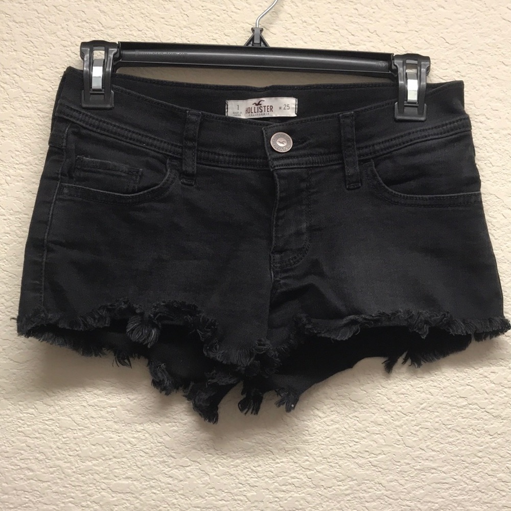 Black denim shorts